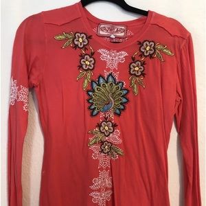 Johnny Wass Los Angeles Embroidered long sleeve XS Women’s shirt